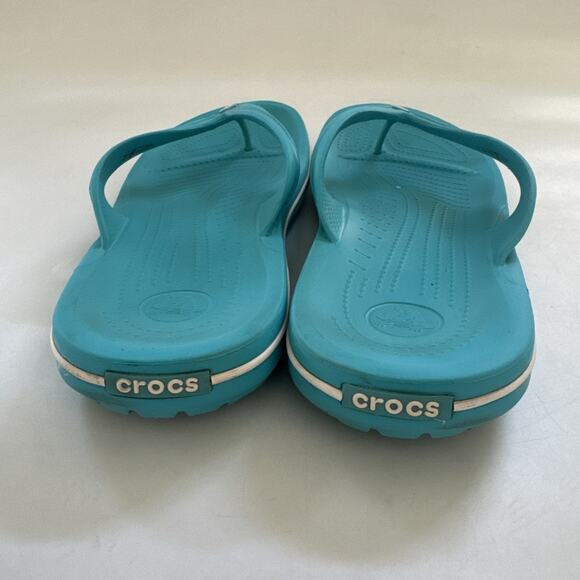 Crocs Flip Flops Blue Comfortable Beach Sandals Mens 13 Washable - Picture 5 of 10